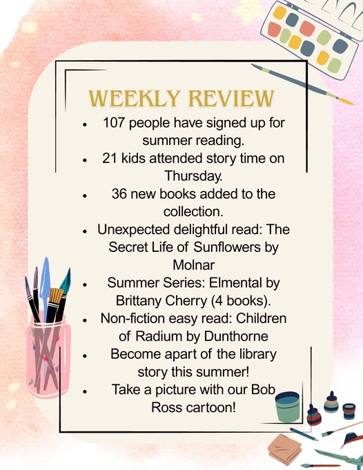Weekly Review preparing for Summer Reading