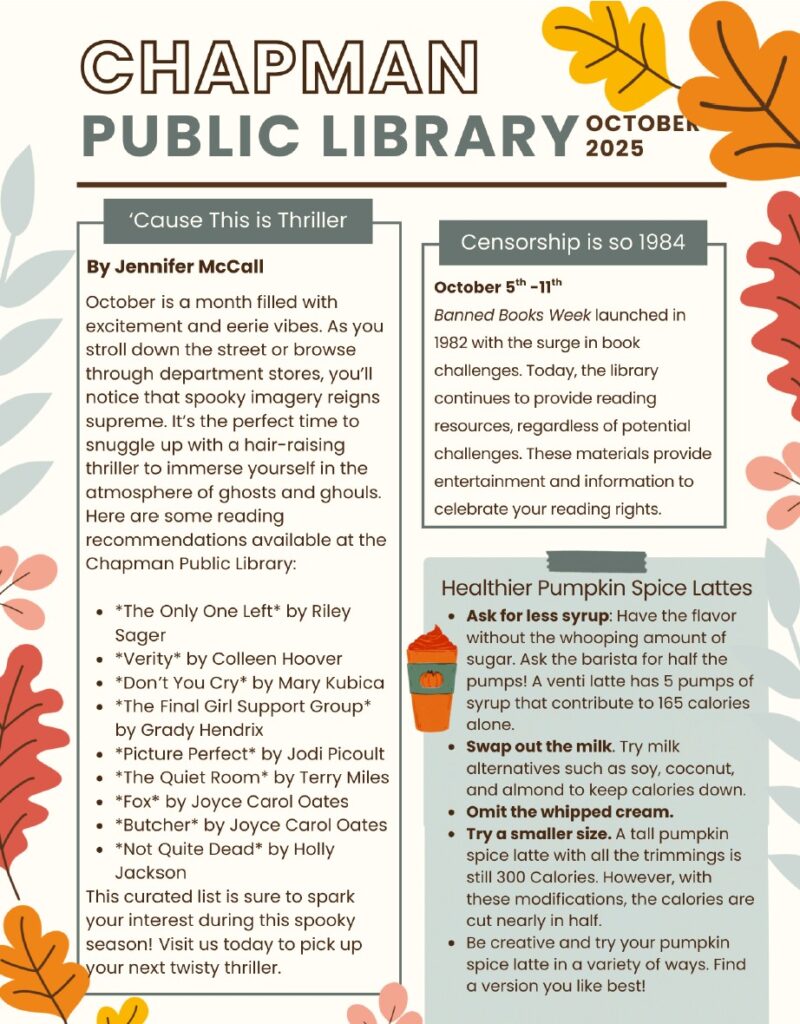 October Newsletter Page 1