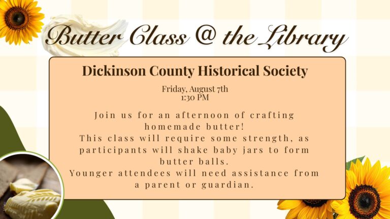 Chapman Historical Society, August 7th, 1:30 pm