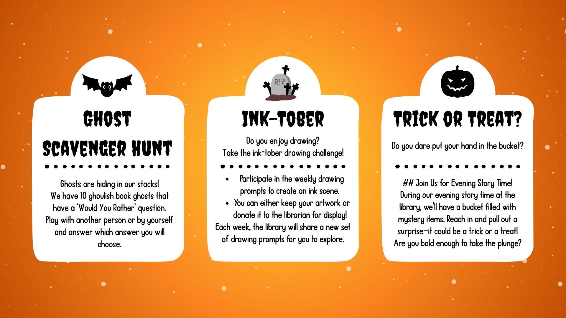 Fun Things to do in October at your library