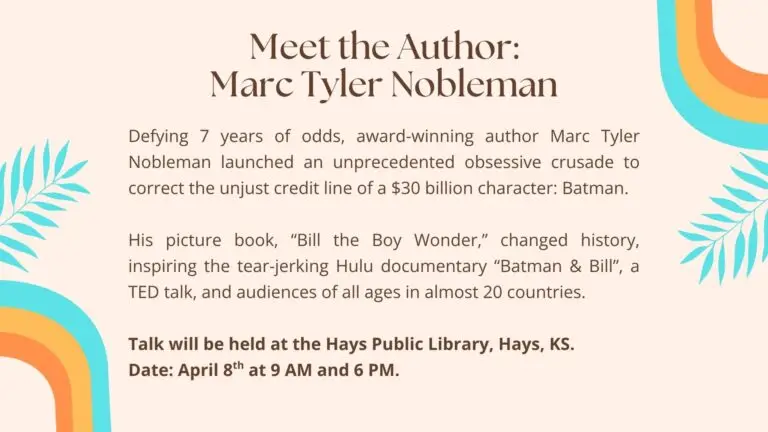 Marc Tyler, Author, April 8th, 9am & 6pm