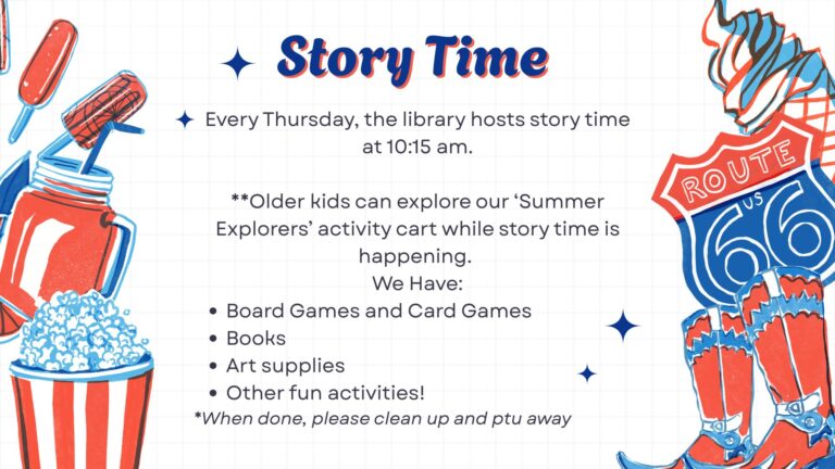 Story Time, Thursdays, 10:15 am