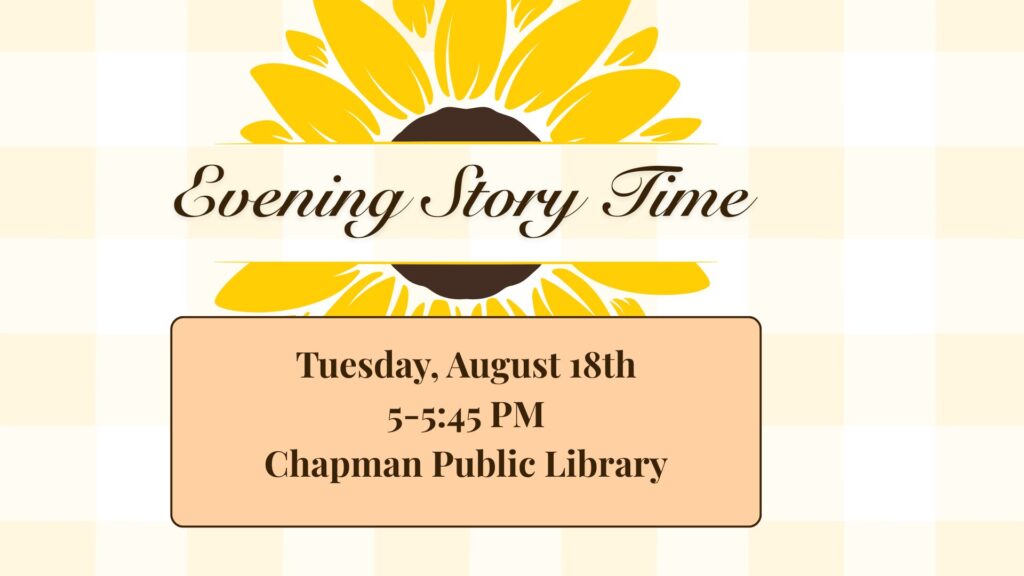 Evening Story Time Aug 18th, 5;pm