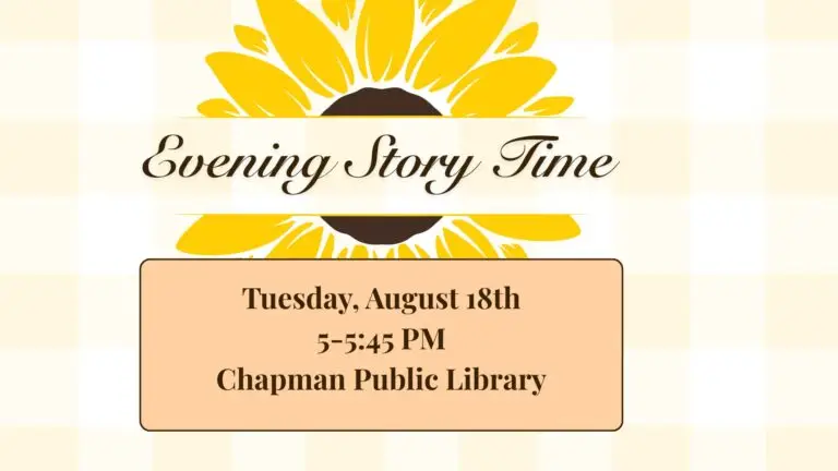 Evening Story Time Aug 18th, 5;pm
