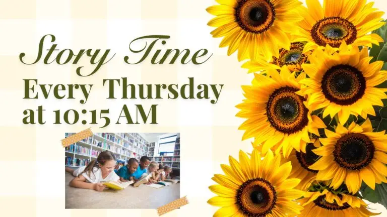 Thursday Story Time at 10:15 am