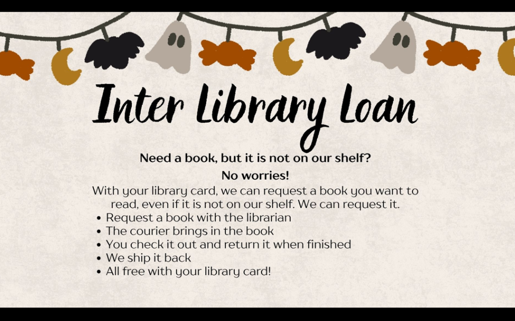 Inter Library Loan - get a book that may not be on our shelf